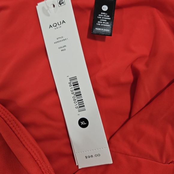 NWT Aqua Swim One Shoulder Cut Out One Piece Swimsuit Size XL - Picture 3 of 5